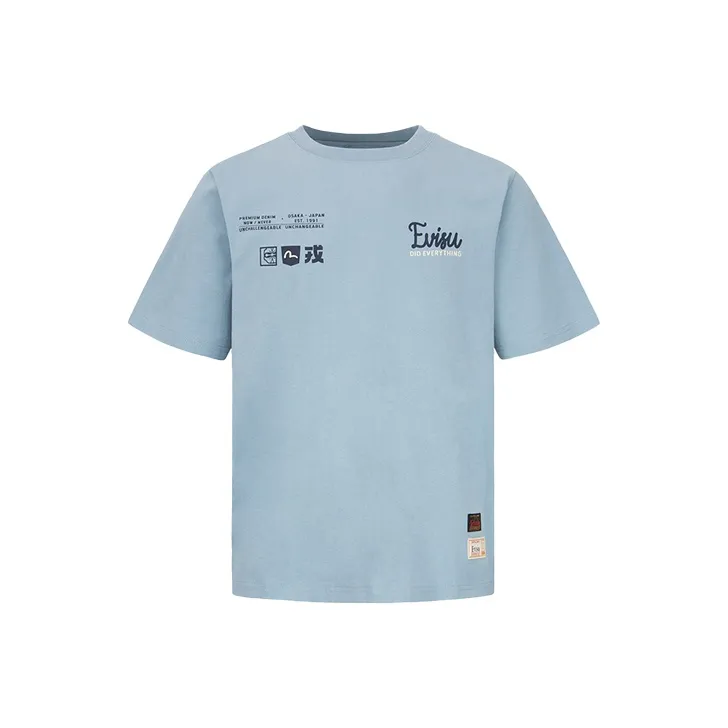 EVISU T Shirts Men's Blue
