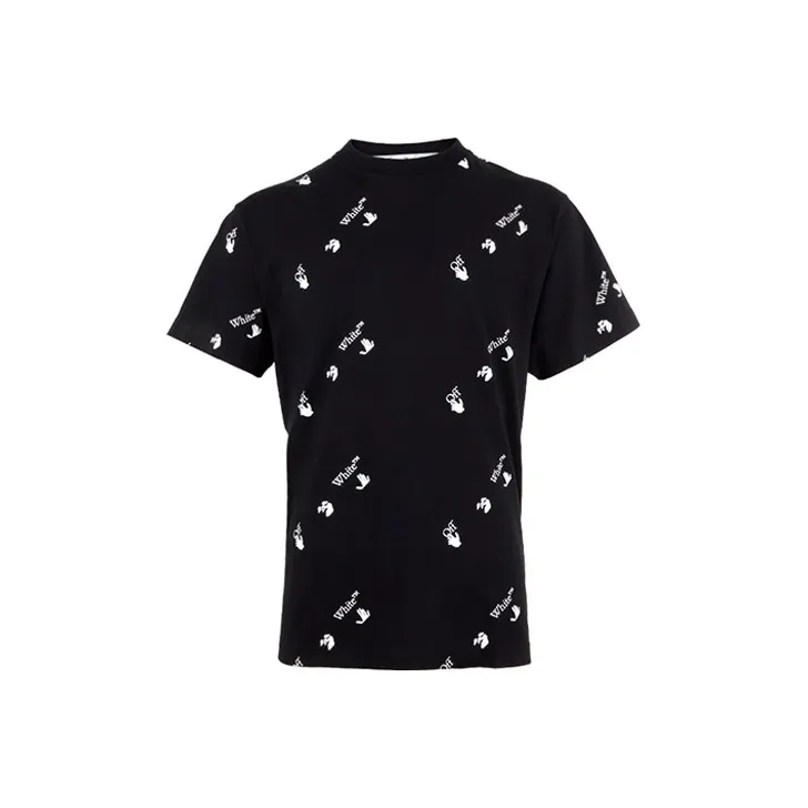 Off Белый SS21 Черный Мужская T-Рубашка
