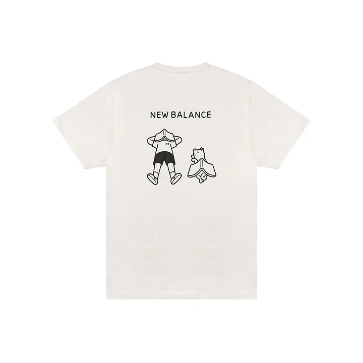 New Balance совместный бренд x Noritake Набор в рукаве T-рубашка унисекс белого цвета