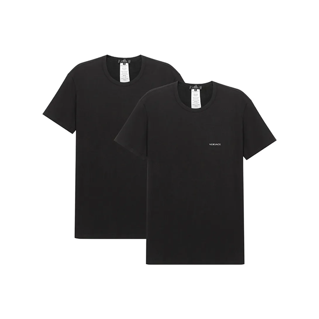 VERSACE Logo Undershirt Two Pack Black