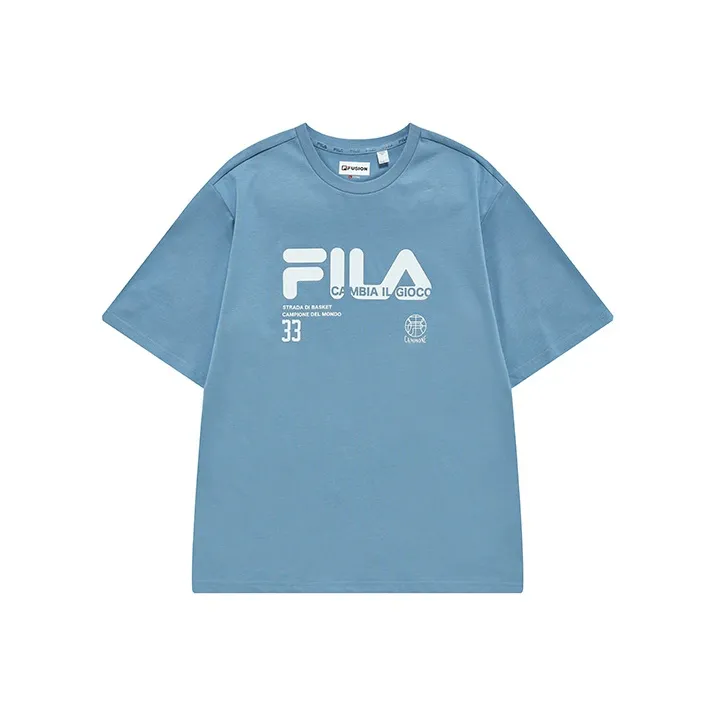 FILA FUSION Рукав с оборванным плечом T-рубашка Мужская Relaxed Синий