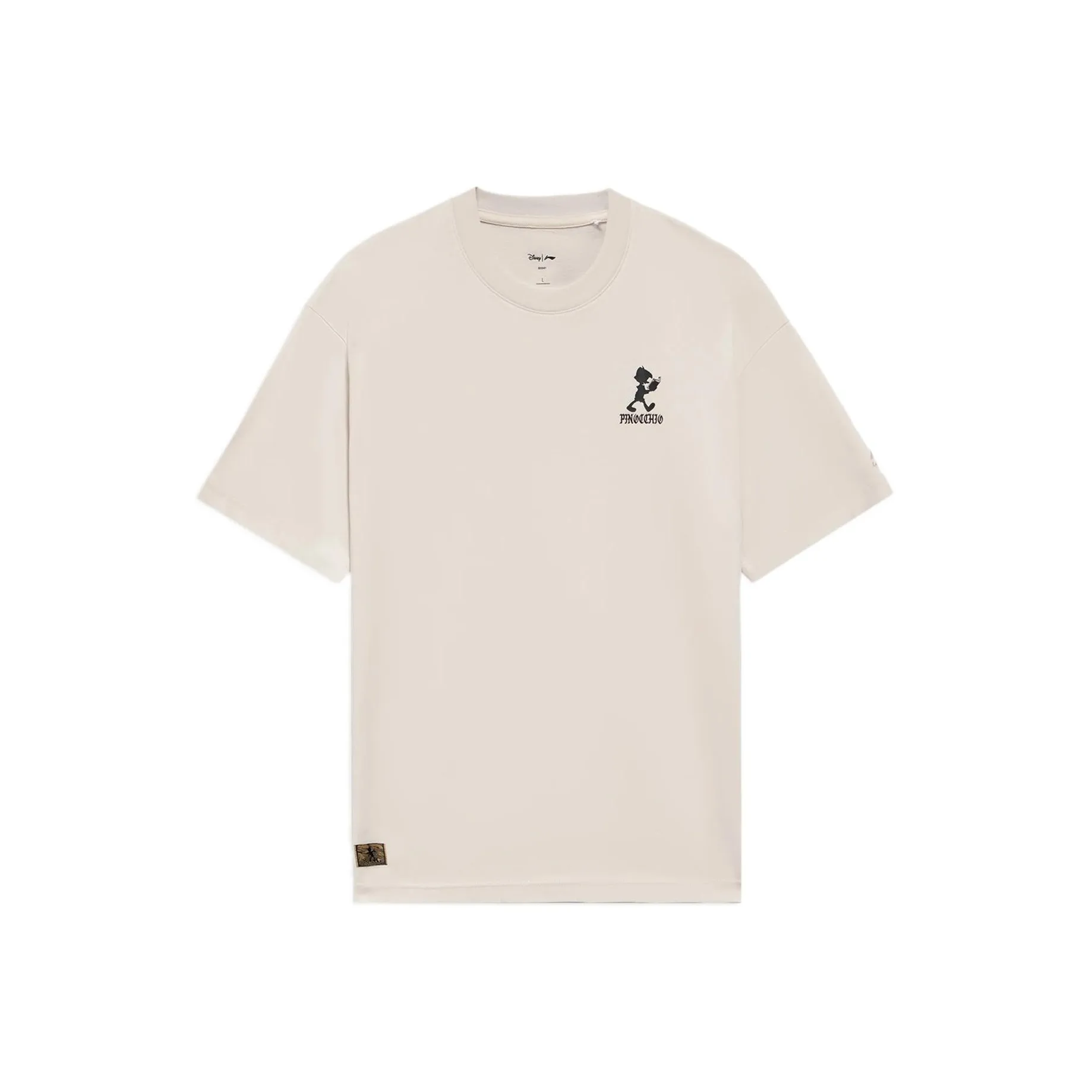 LiNing x Disney Коллаборация Спортивный Лайфстайл Коллекция T-Рубашка Мужская Белая Песочно-Серая