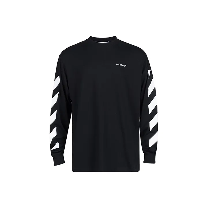 OFF WHITE Diagonal Helvetica Long Sleeve T Shirt