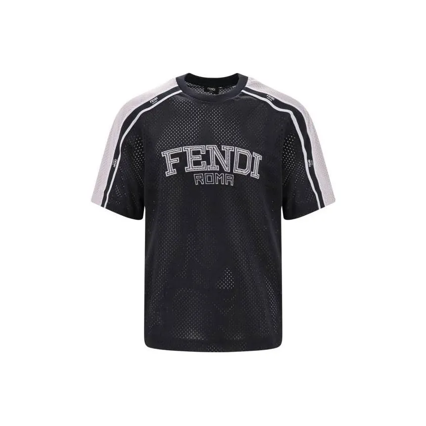 FENDI T Shirt Men's Black Silver