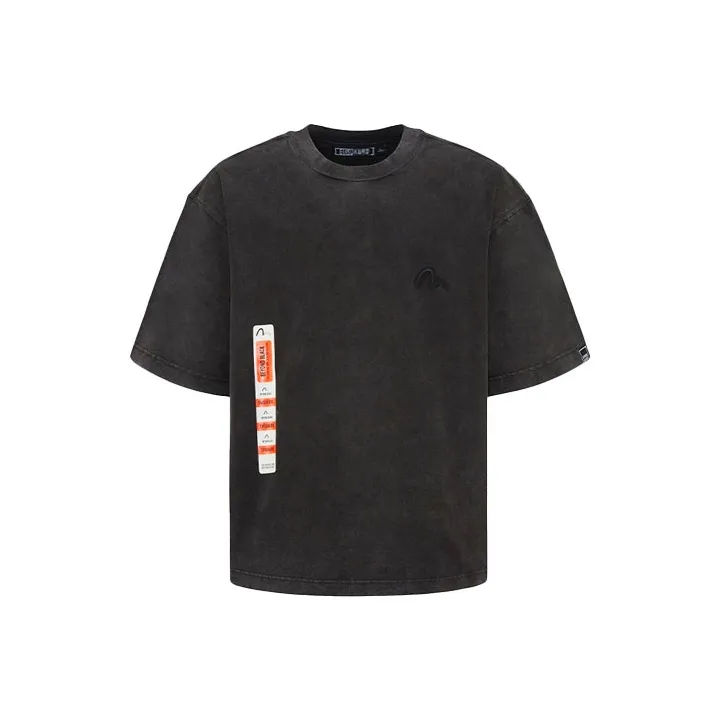 EVISU Drop Shoulder Sleeve T Shirt Men's Black