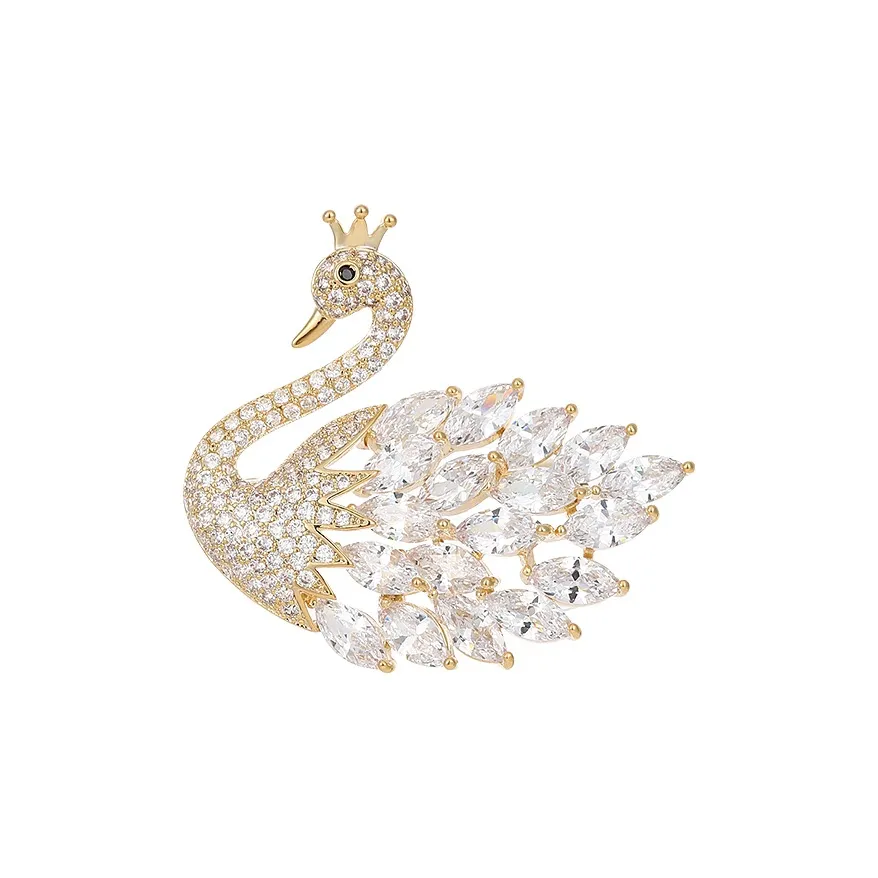 Фиолетовый синтетический кубический цирконий броши унисекс