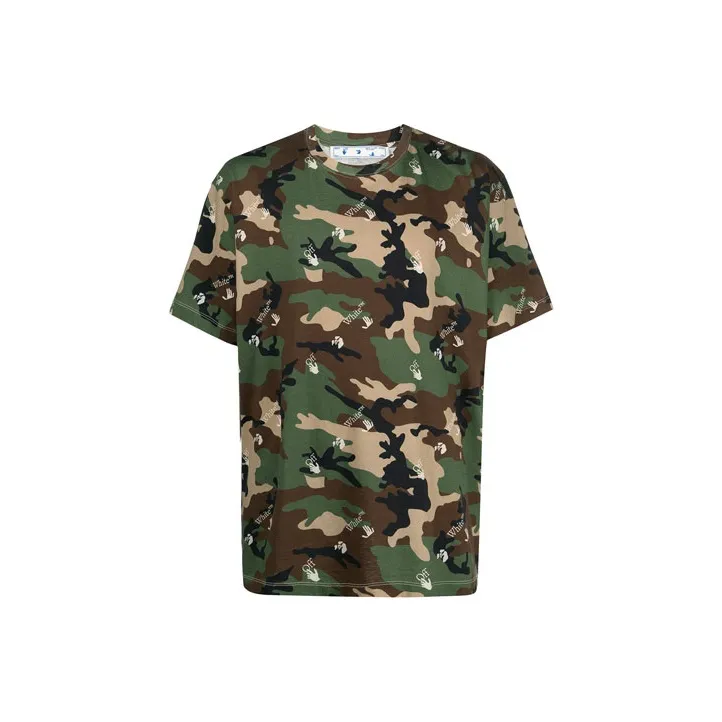 Off Белый SS21 Камуфляж Мужские T-рубашки