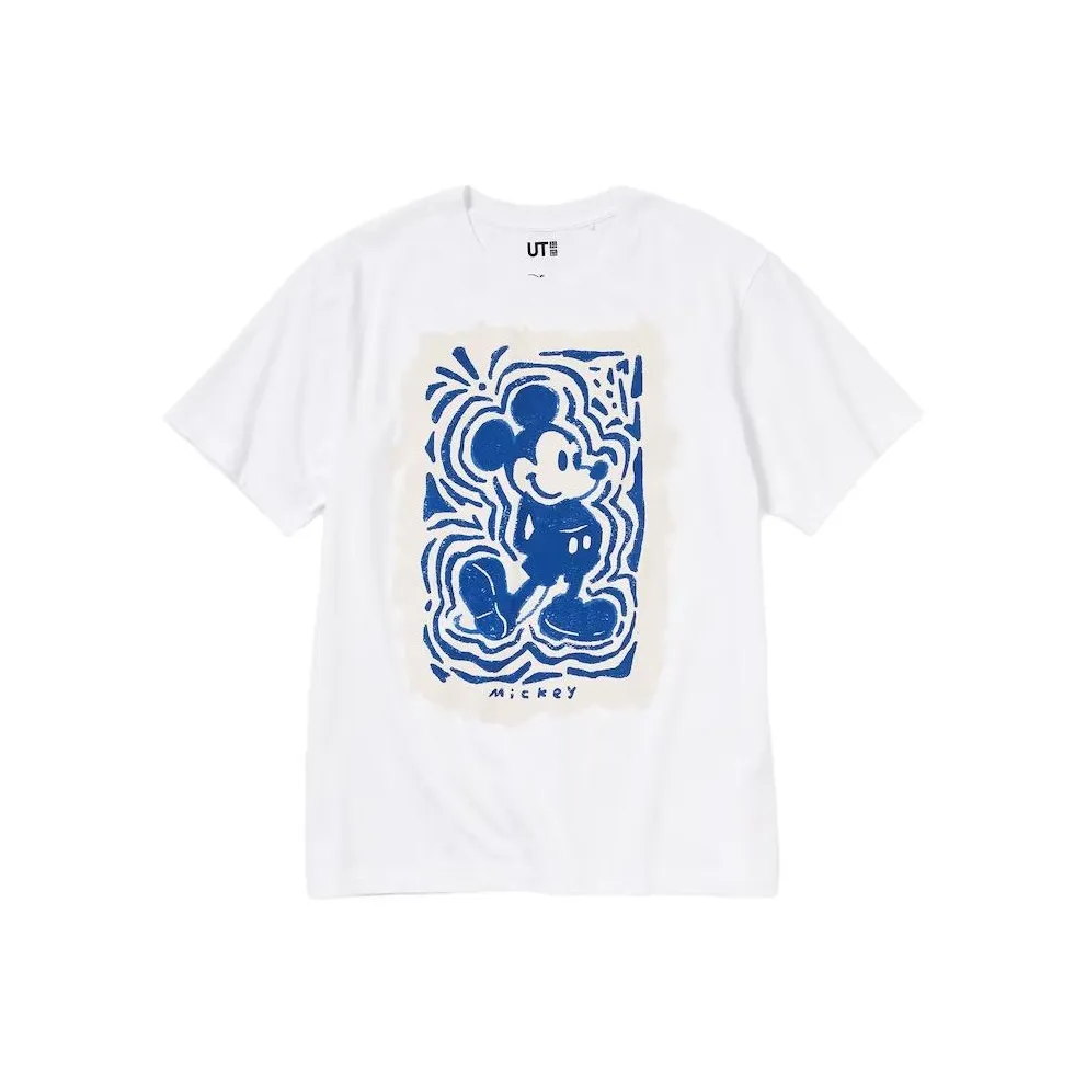 UNIQLO X Disney Co Бренд SS23 Белый Унисекс T-рубашки