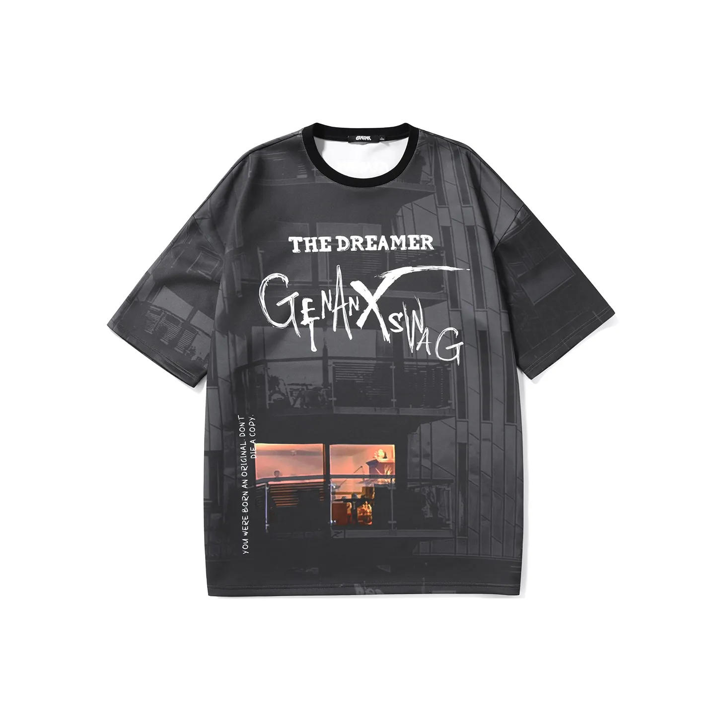 GENANX T Shirt Unisex Black Gray