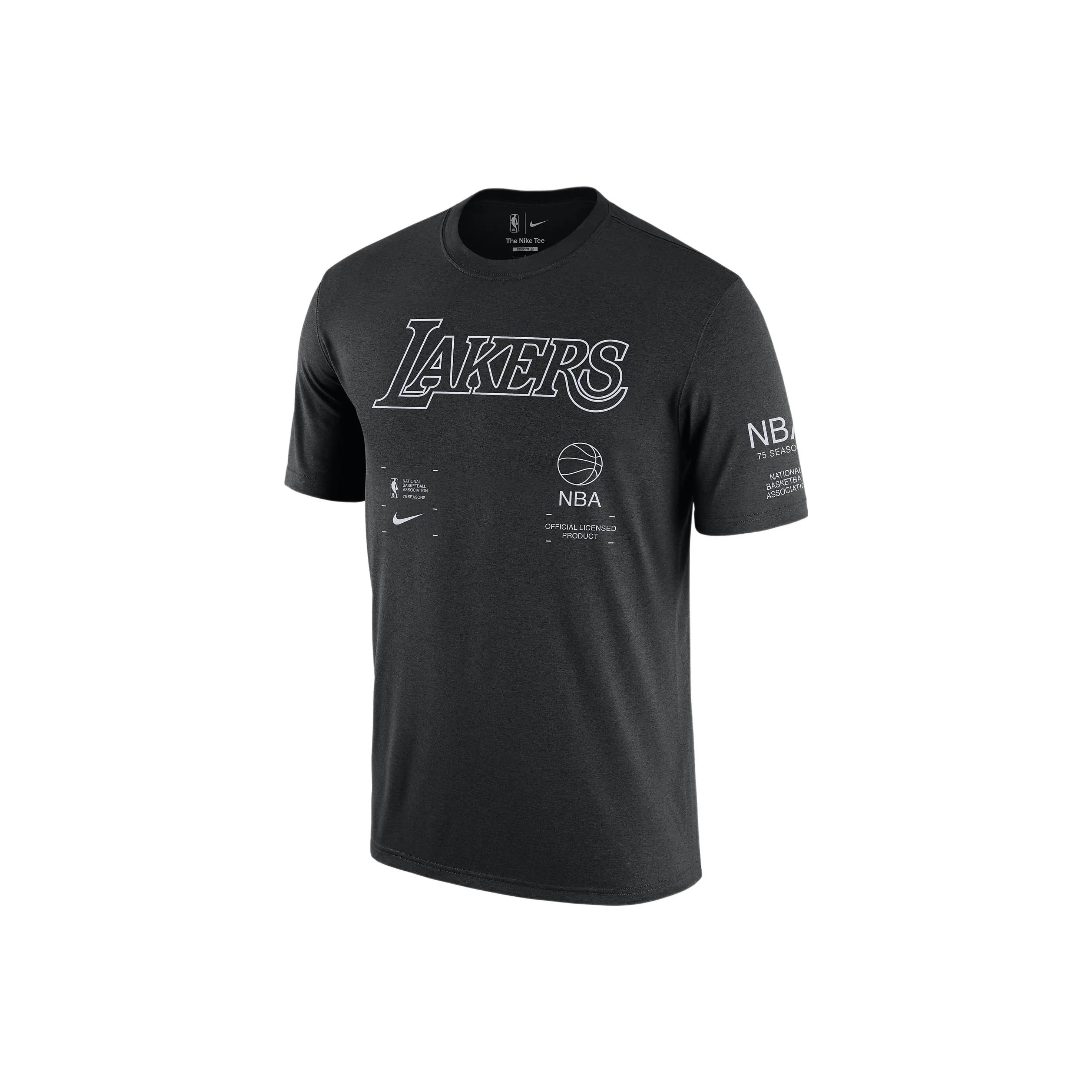 Nike NBA Los Angeles Lakers Courtside Logo Print Crewneck T-shirt Black