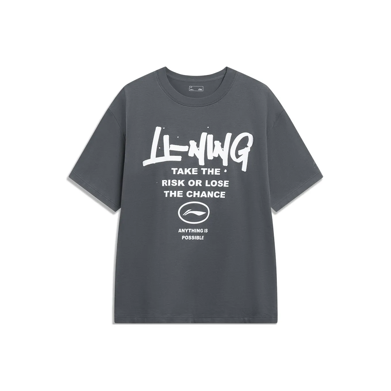 LiNing Sports Life Collection T Shirt Unisex Lead Gray