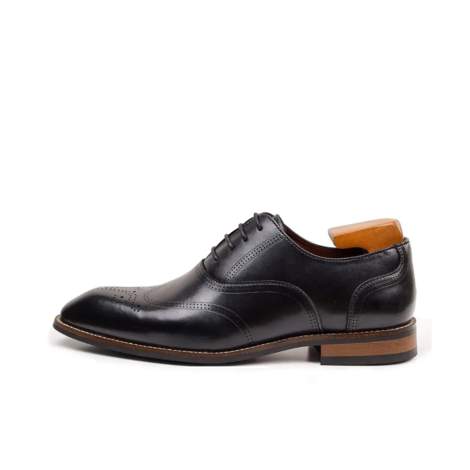 JASONSTAR Dress Shoes Men's Low Top Black/Brown