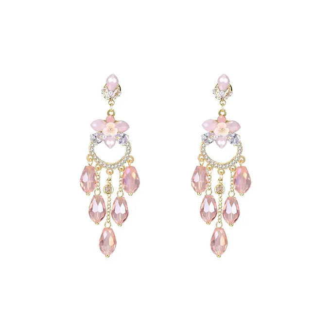 Серьги Peach Tea с цирконием женские