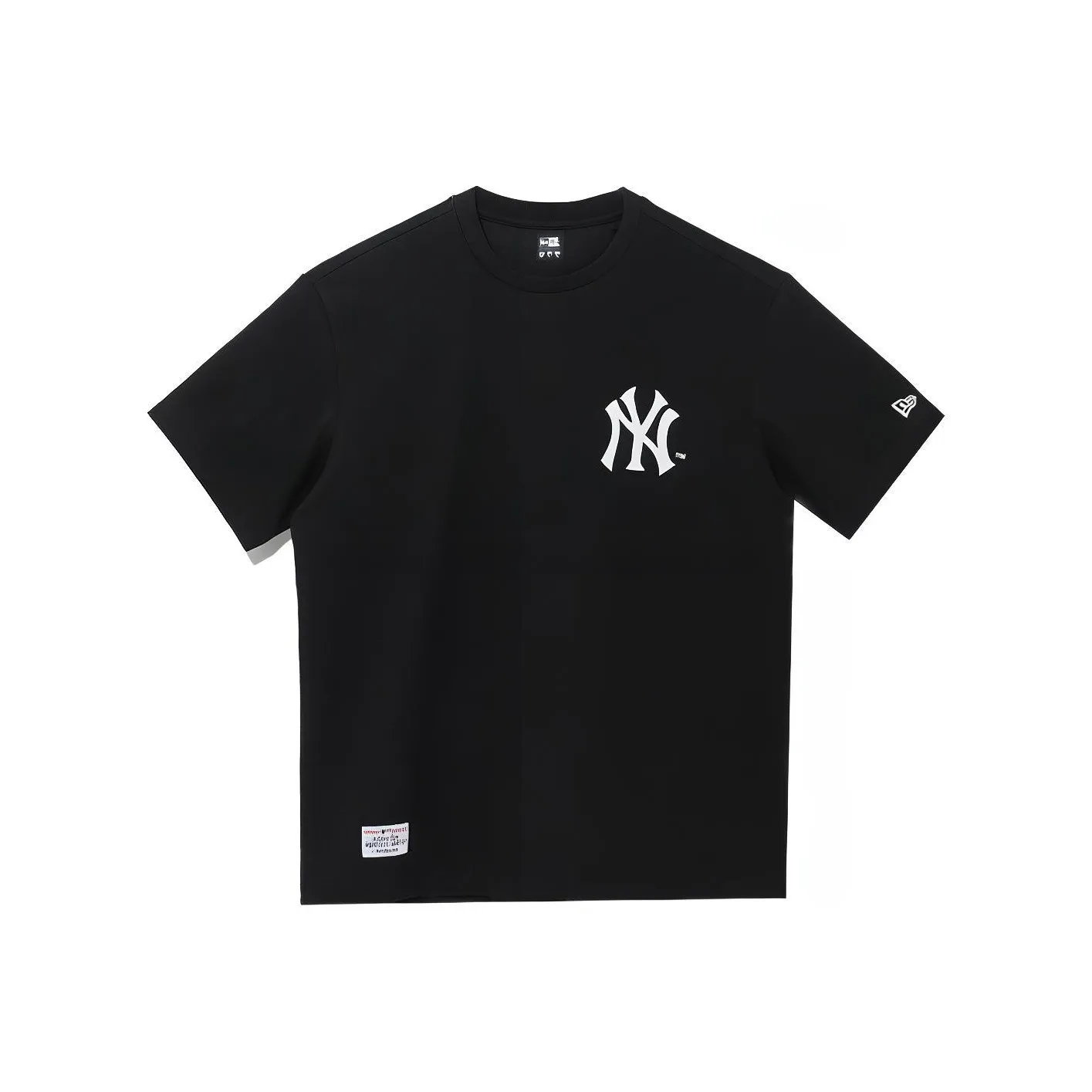 New Era X MLB New York Yankees Logo Letter Print Crewneck T-Shirt Black