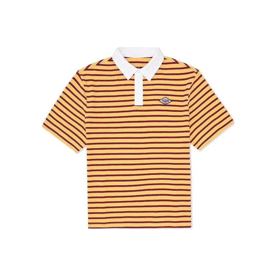 GUESS T Shirts Men's Yellow White Stripes