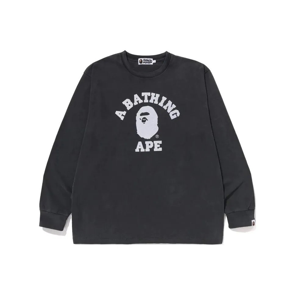 A BATHING APE Overdye College Relaxed Fit L/S Tee
