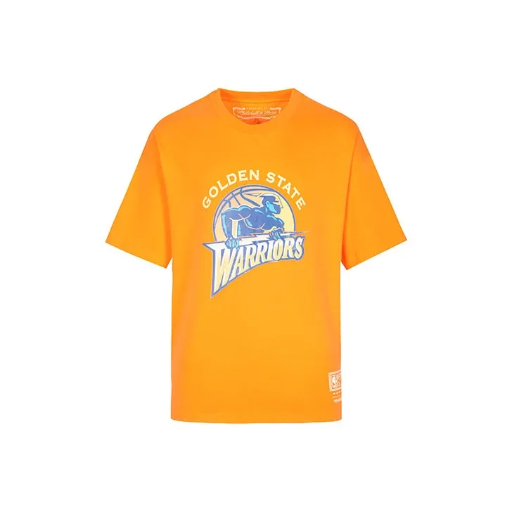 MITCHELL NESS SS22 Рукав с оборванным плечом T-рубашка Унисекс Оранжевый