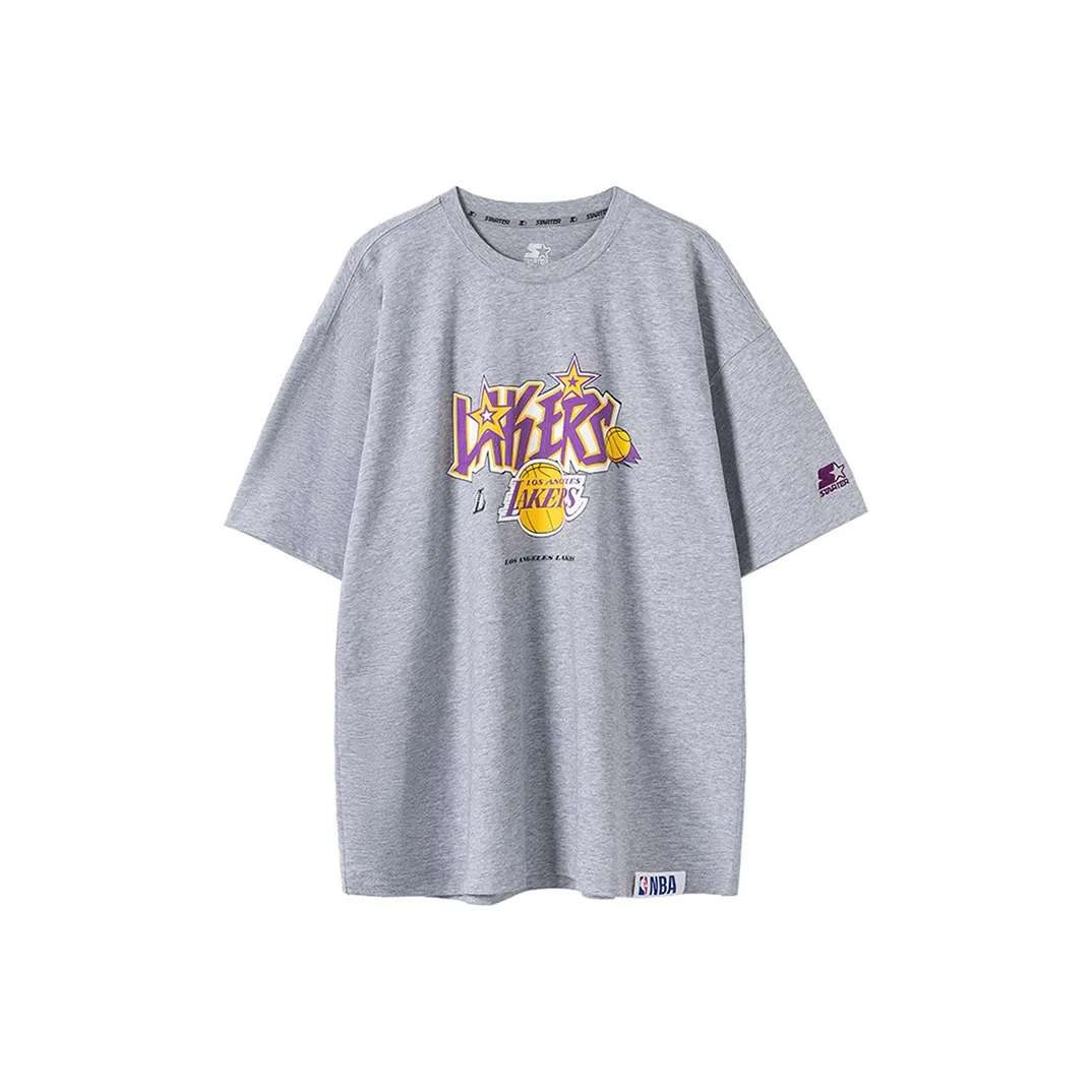 STARTER x NBA T Shirt Unisex Light Gray