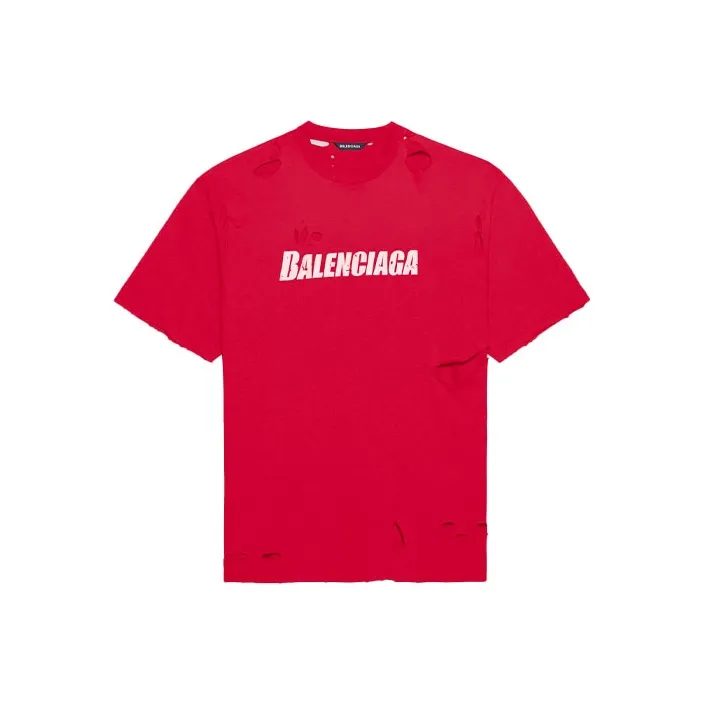 Balenciaga Caps Destroyed Flatground T shirt