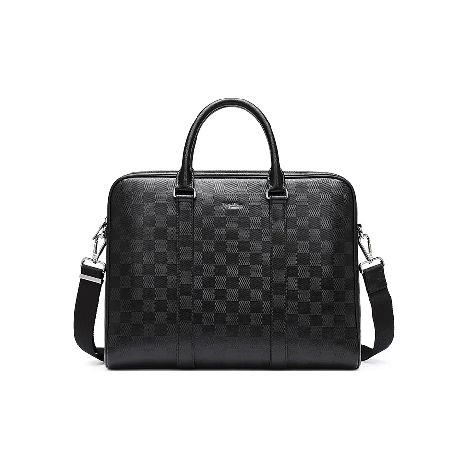 GOLDLION Корова Кожа Ноутбук Сумка Сумка Большая Мужская Черная