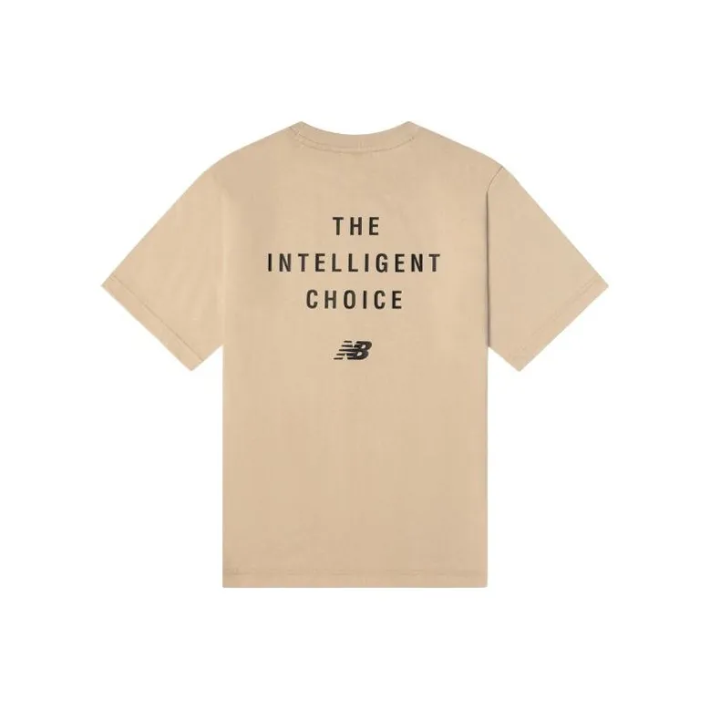 New Balance IU Set in Sleeve T Shirt Unisex Beige