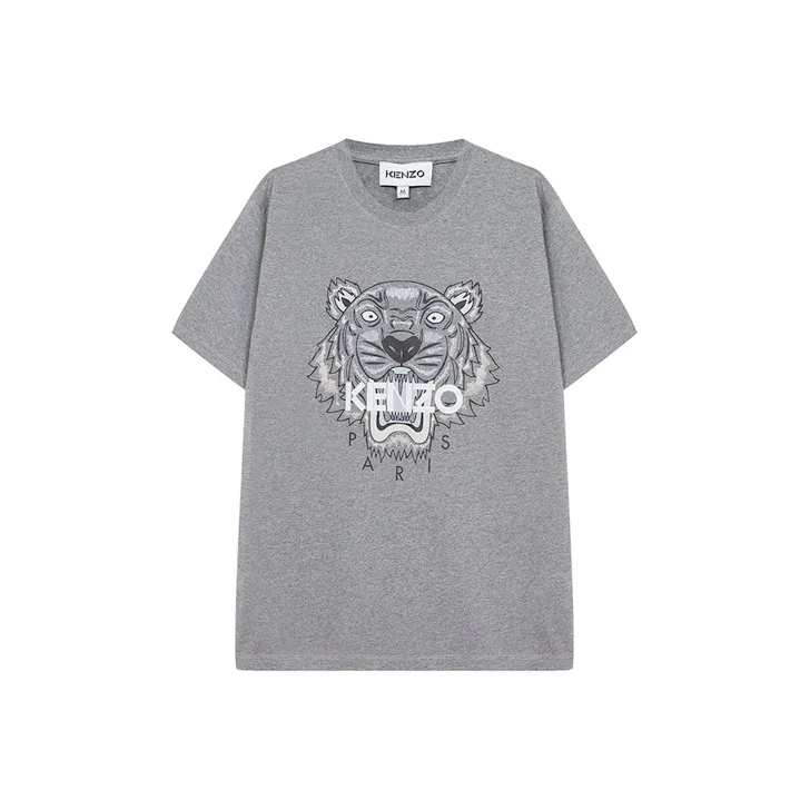 KENZO Classic Tiger Head T Shirts Medium Men Gray