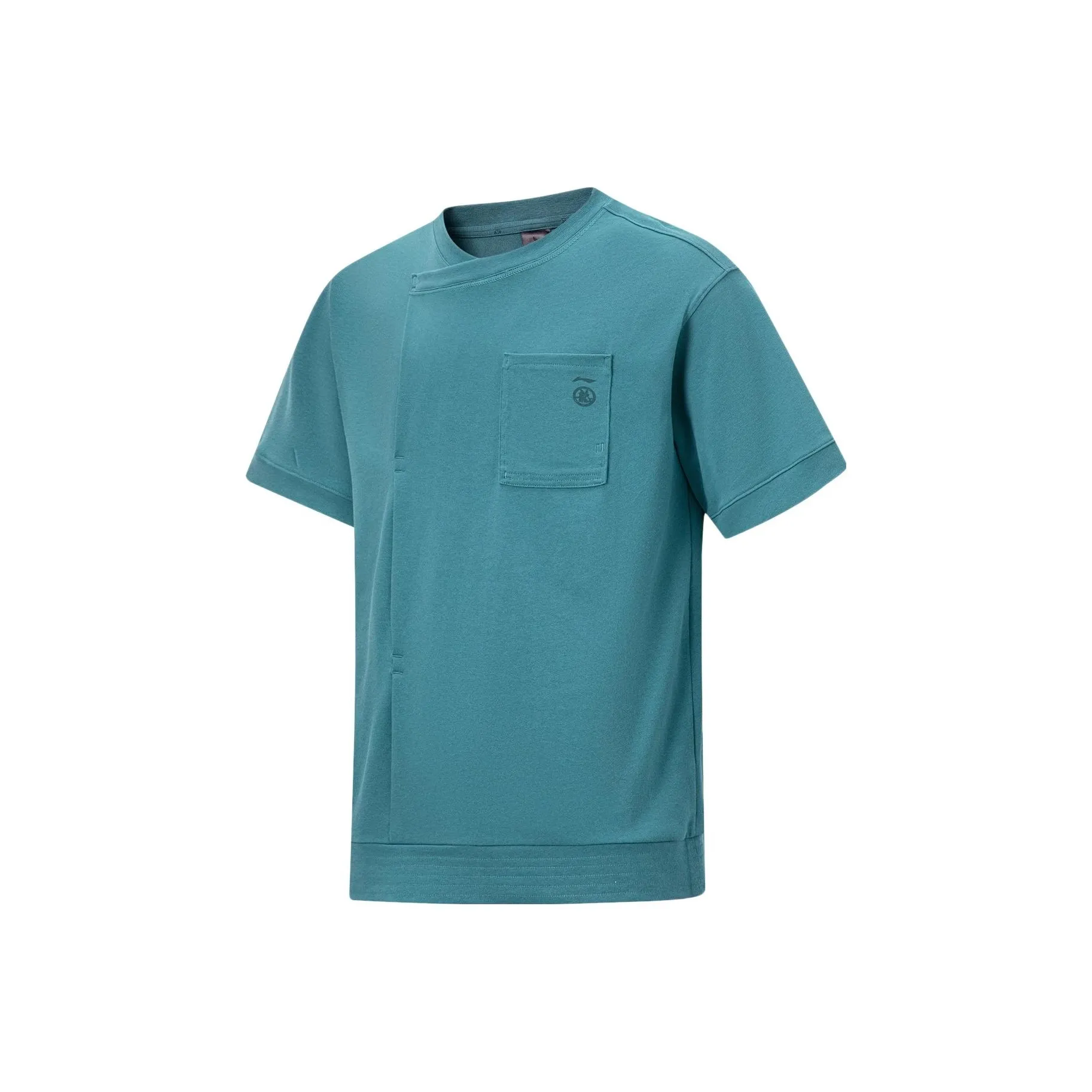 LINING Li Ning x Jackie Chan Co Бренд Kung Fu Series Рубашка Унисекс Темно-аква-зеленый