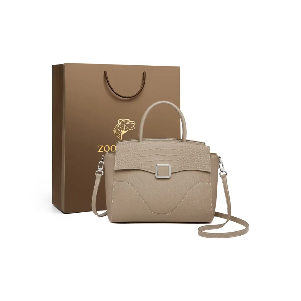 ZOOLER Сумка из коровьей кожи универсальная практичная женская слоновая серый