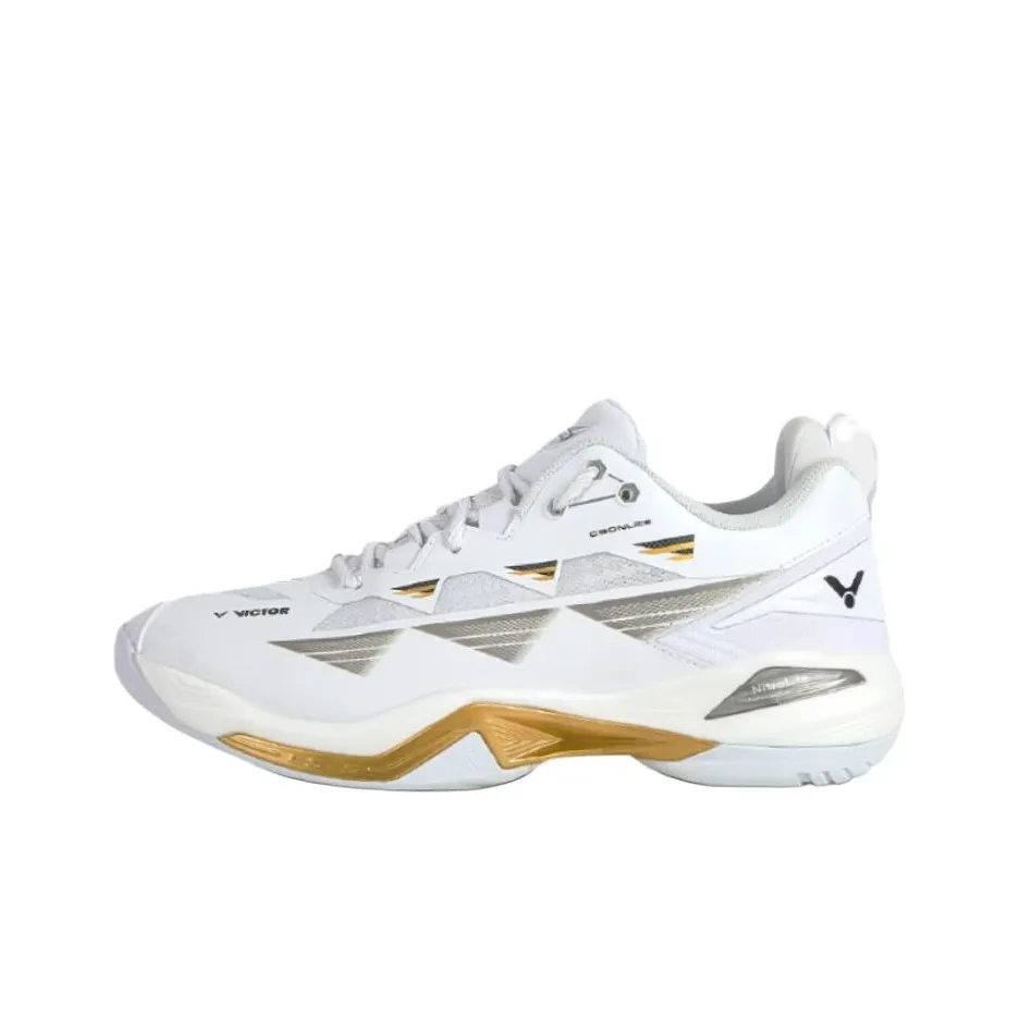 VICTOR Cushioning Rebound Low Top Badminton Shoes Unisex White