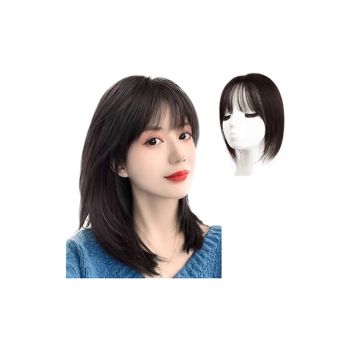 TIANKONGSHU Бесшовный топ для волос Extension для натурального объема серый цвет покрытие парик