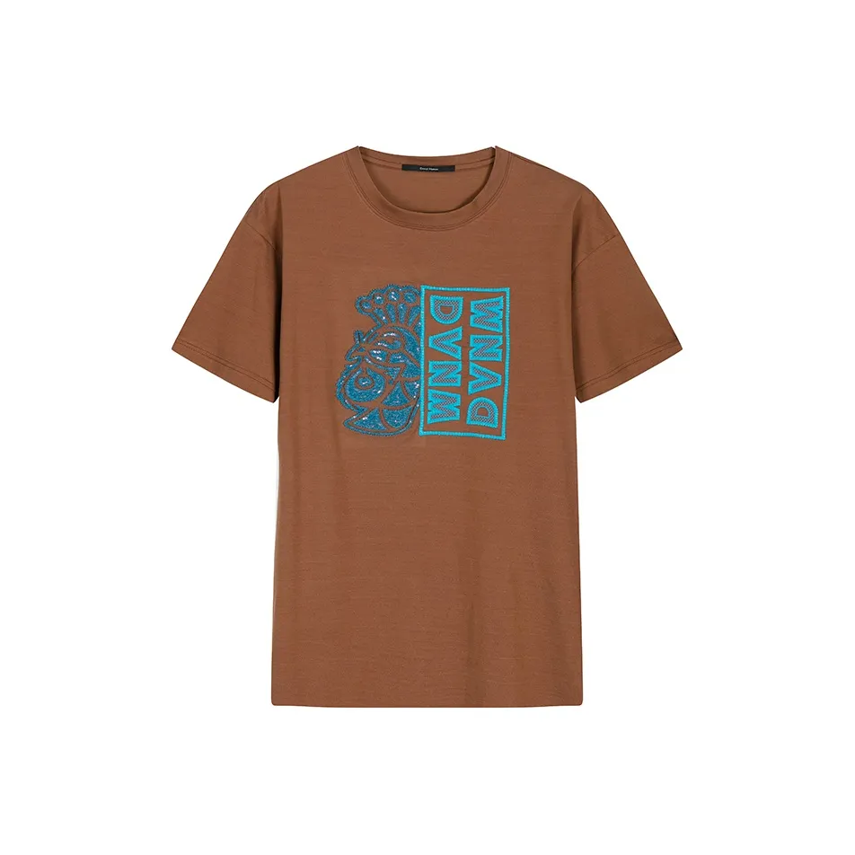 DAVID NAMAN Коричневый Мужской T-рубашки