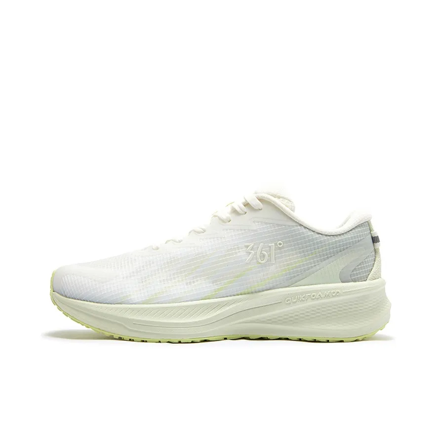 361° Feng Yi Anti Slip Wear Resistant Low Top Casual Running Shoes Women's White Melon Green
