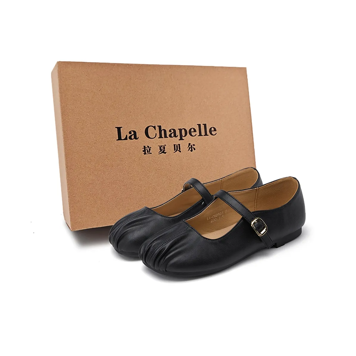 La Chapelle Квадратный каблук Mary Jane обувь 1,5 см Женская Черная