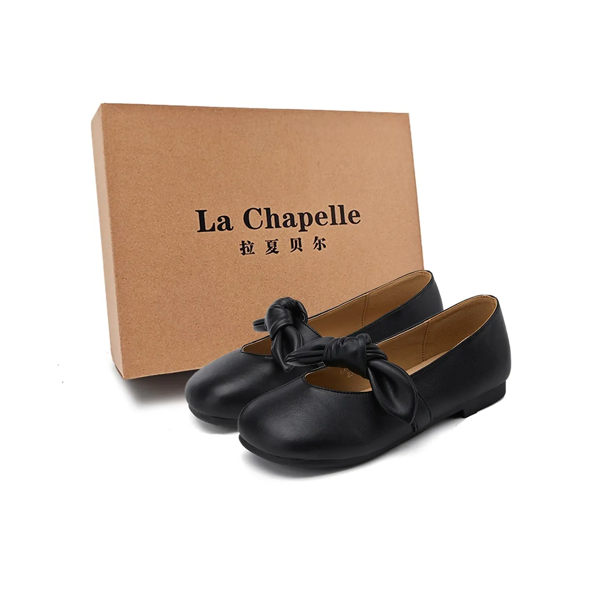 La Chapelle Vintage Fashion Bowknot Британский Versatile Маленькие Кожаные Туфли с Плоской Подошвой Mary Jane 1,5cm Женские Черные