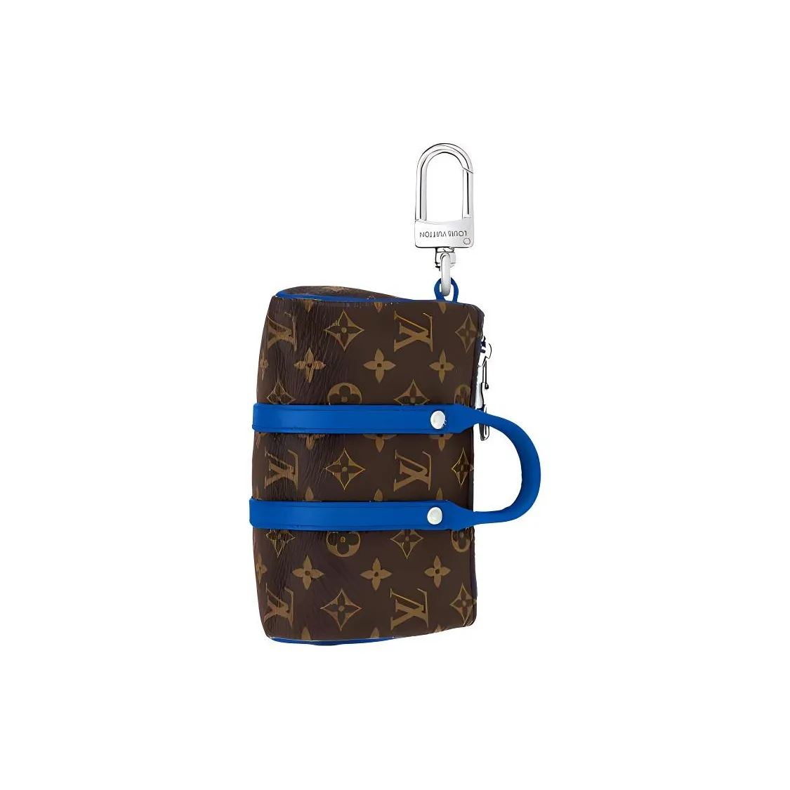 LOUIS VUITTON Mini Keepall Canvas With Leather Keychain Bag Accessory Men's Blue