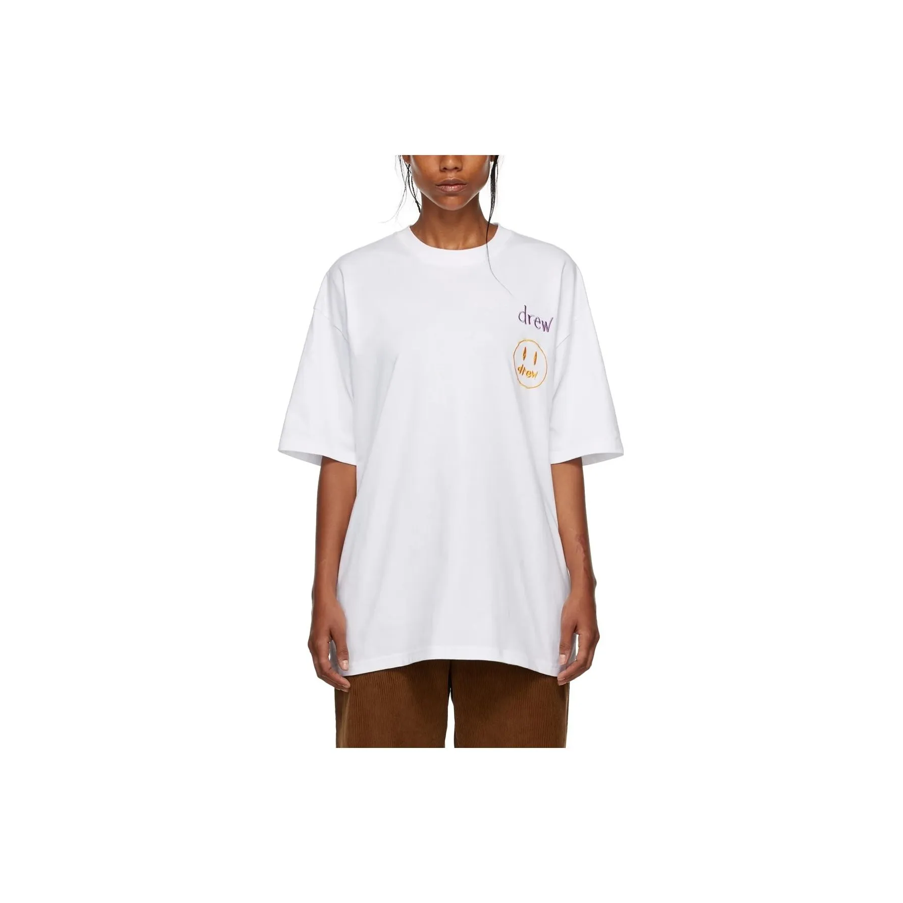 Drew House Letter Logo Series Белая Унисекс Футболка