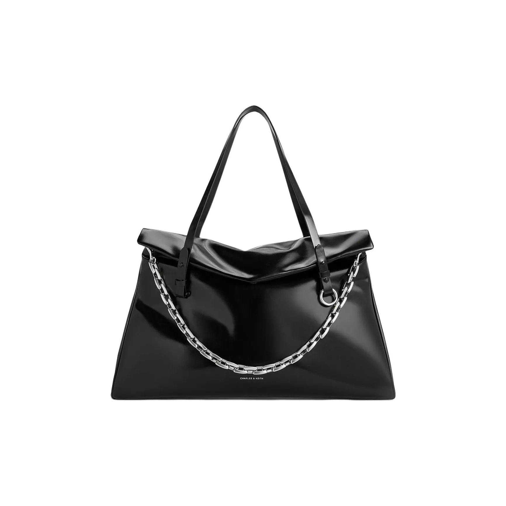 CHARLES KEITH Телячья кожа Тоут Сумка Сумка для покупок Сумка на плечо Экстра-большая Женская Черная