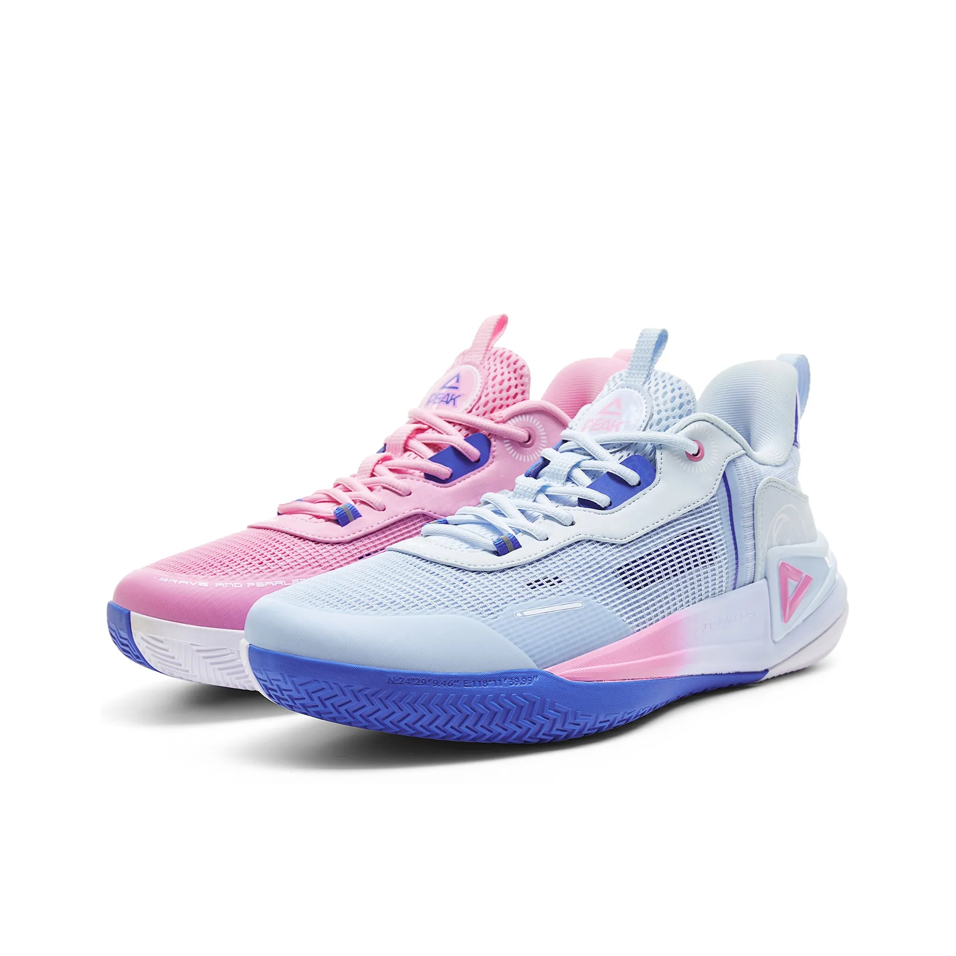 PEAK Баскетбольные кроссовки Low Топ Светло-синий Розово-фиолетовый Мужской