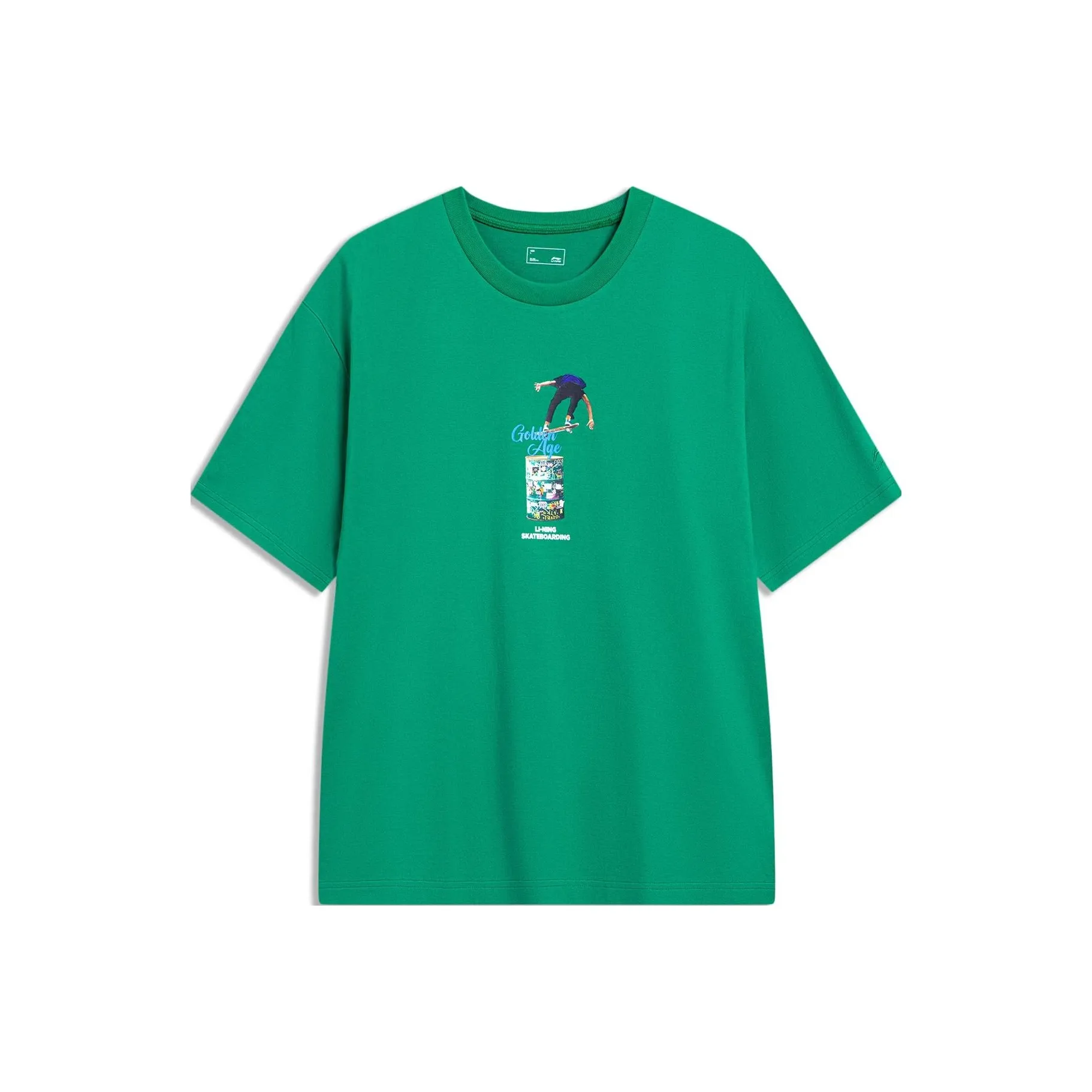 LINING Короткий рукав T-рубашки унисекс прохладный сосновый зеленый