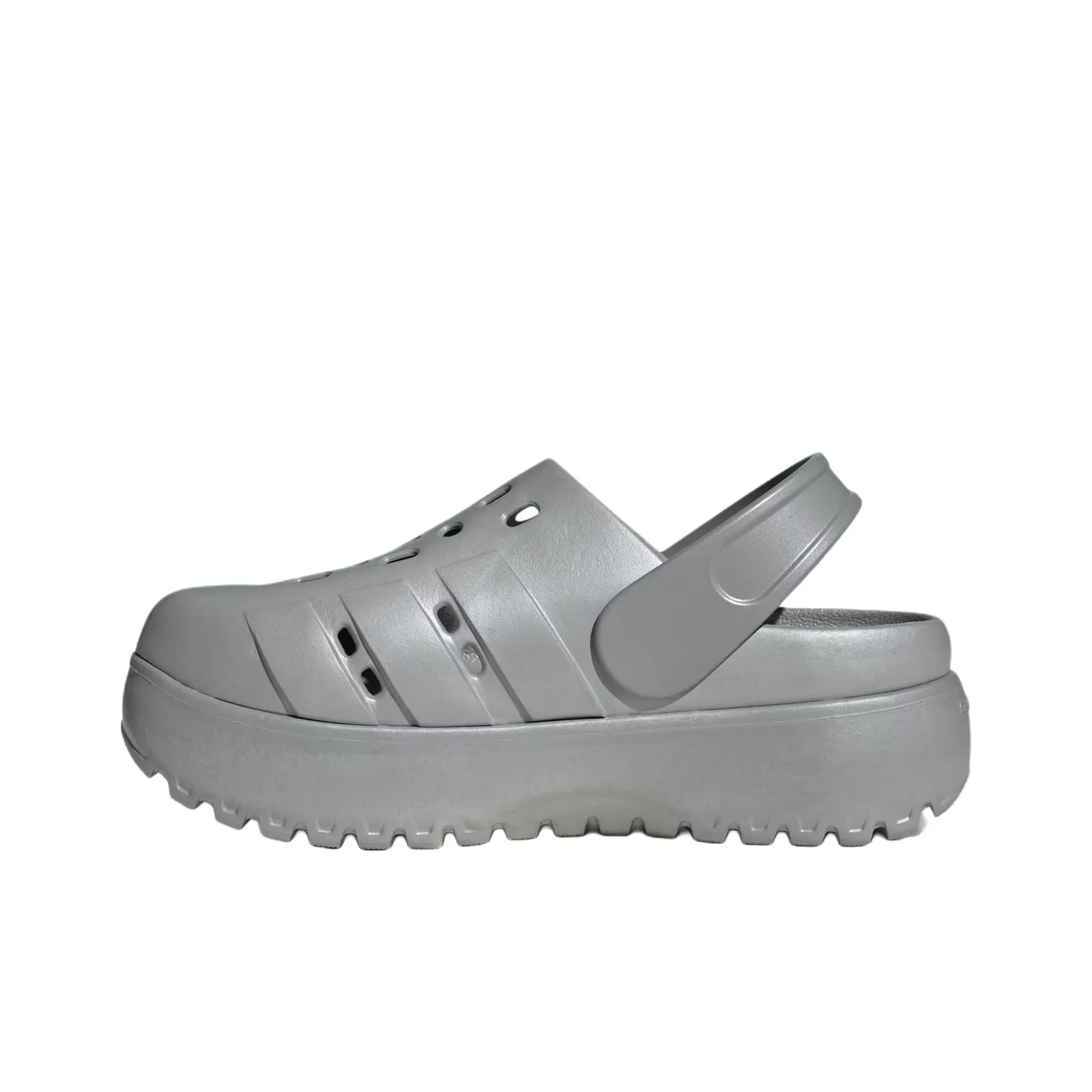 Adidas Adilette Platform Clogs Women's Silver