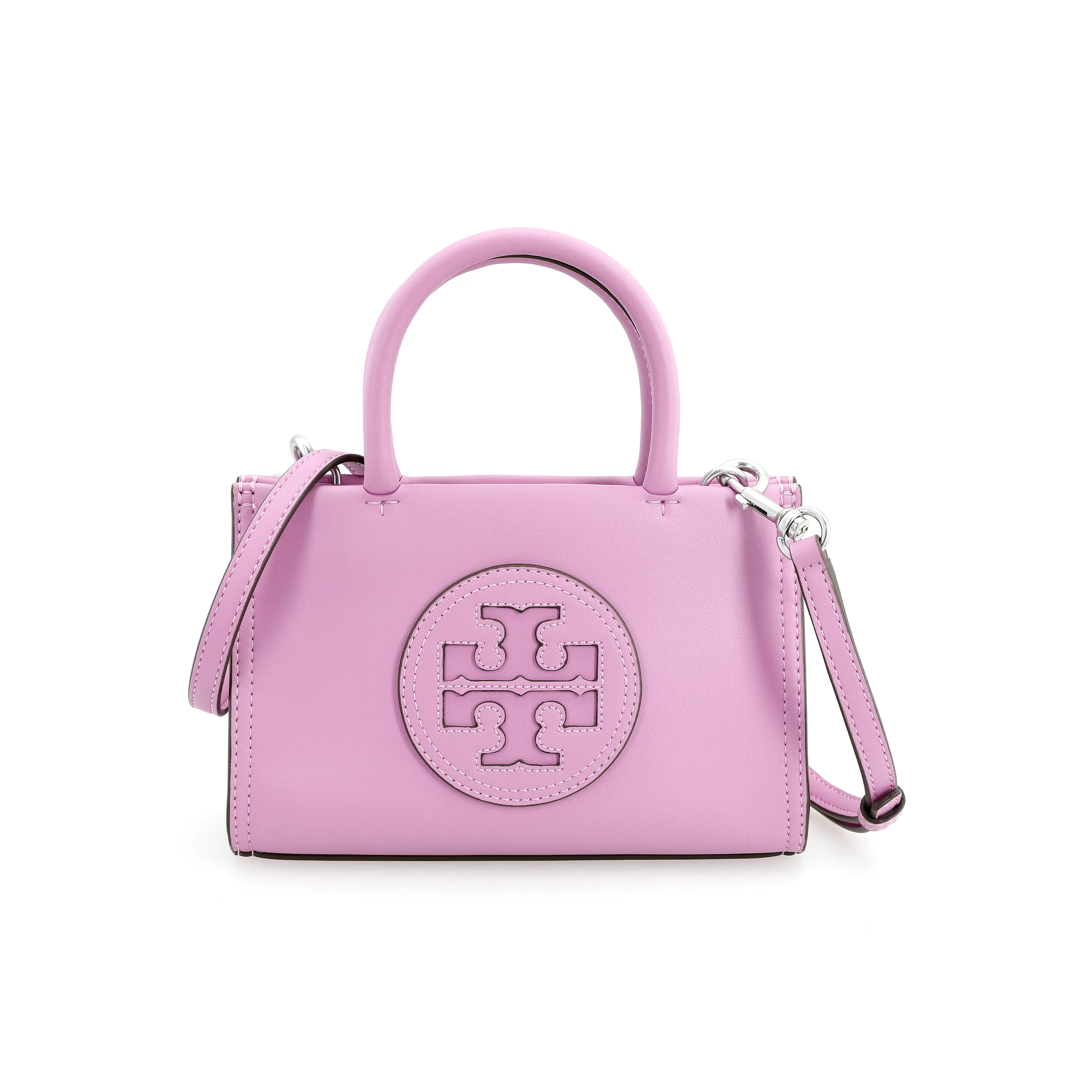 TORY BURCH Ella Synthetic Leather Tote Bag, Shopping Bag, Shoulder Bag, Crossbody Bag, Handbag Mini Women's Purple