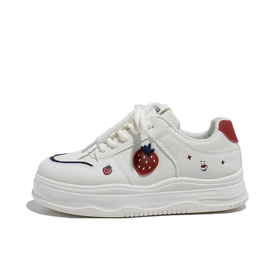 Babaya противоскользящие и износостойкие визуально увеличивают рост низкие кроссовки для скейтбординга женские белые красные