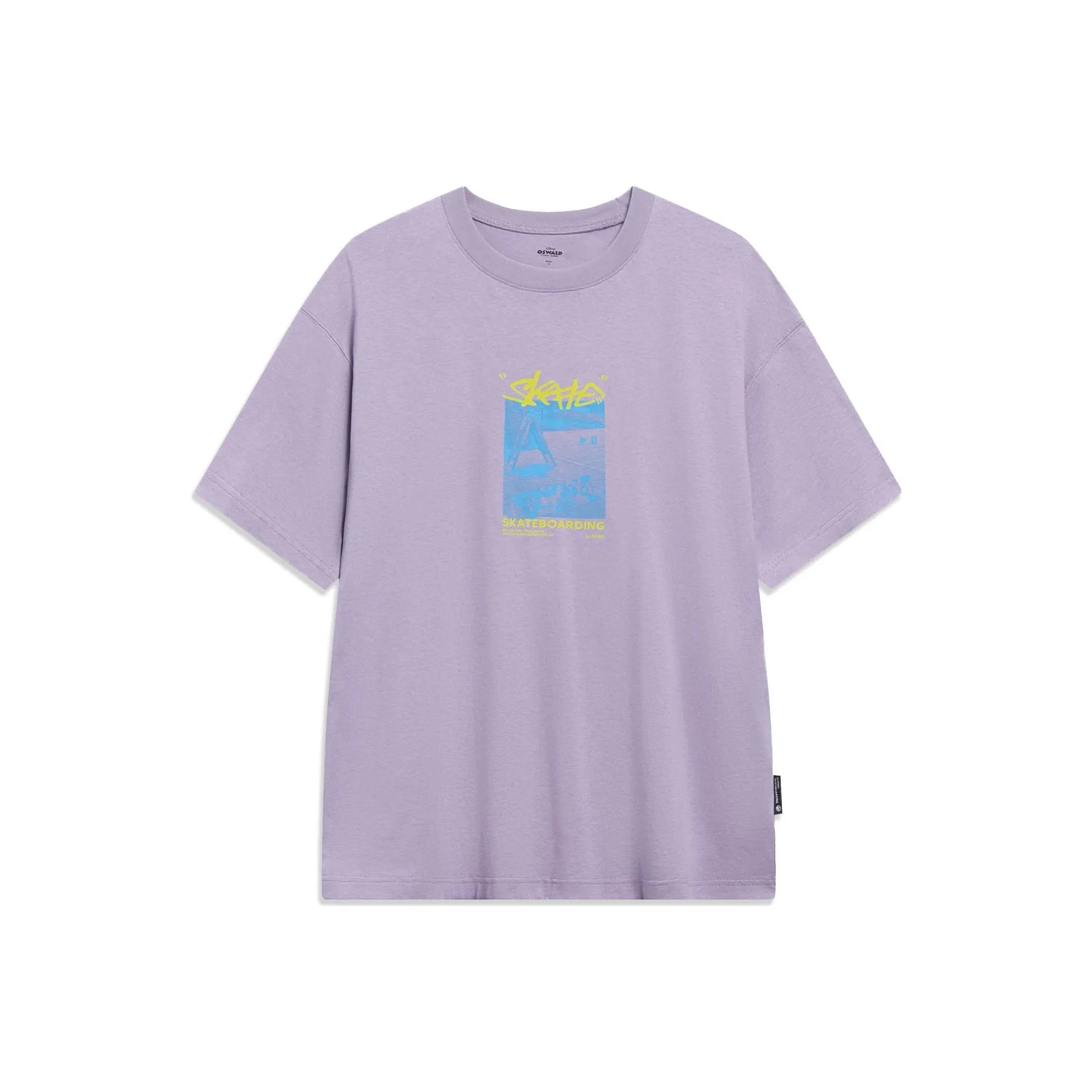 LINING Дисней Дымчато-серый Розово-фиолетовый Унисекс Футболка