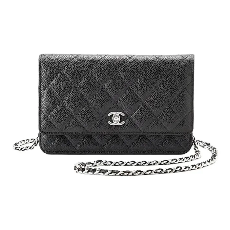 CHANEL WOC Grain Calfskin Wallet, Crossbody Bag, Shoulder Bag Mini Women's Black