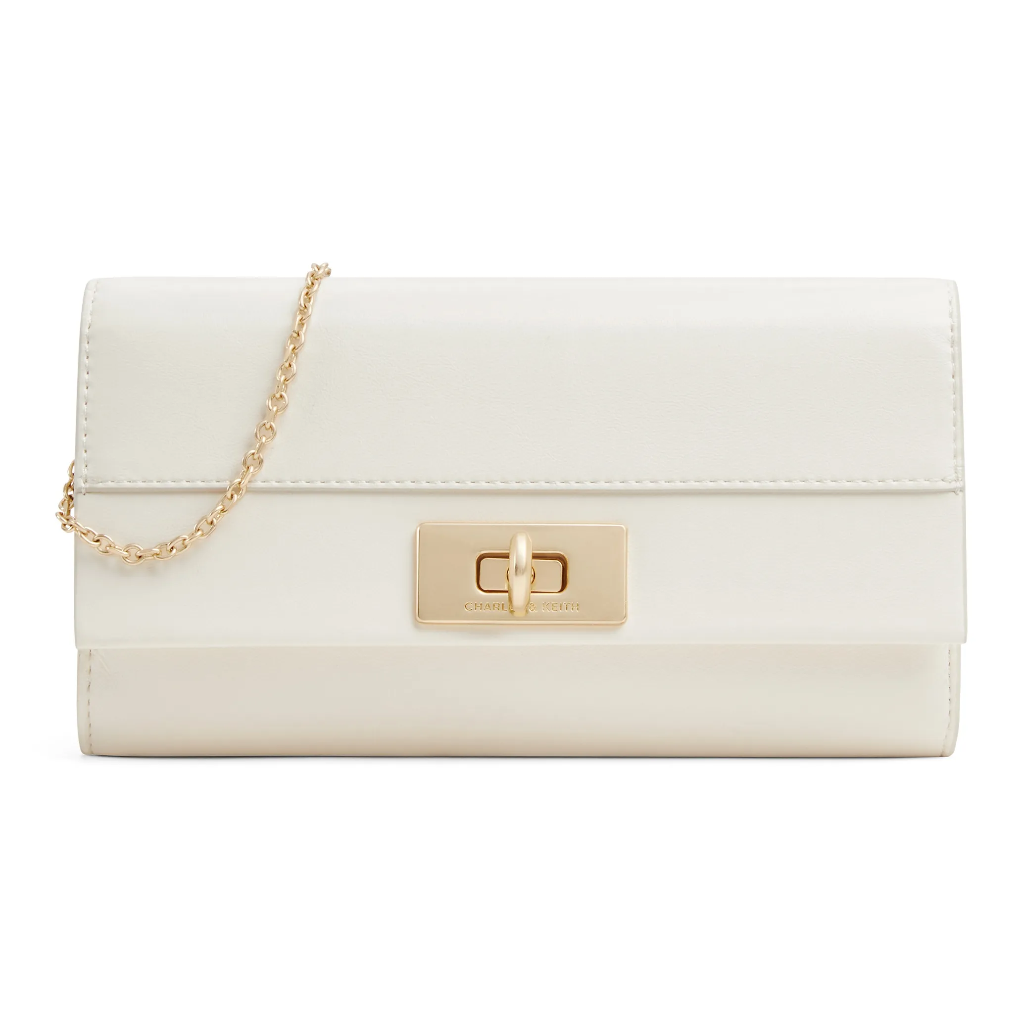 CHARLES KEITH ПУ (полиуретан) Сумка через плечо Мини Женская Кремово-молочный Белый Черный