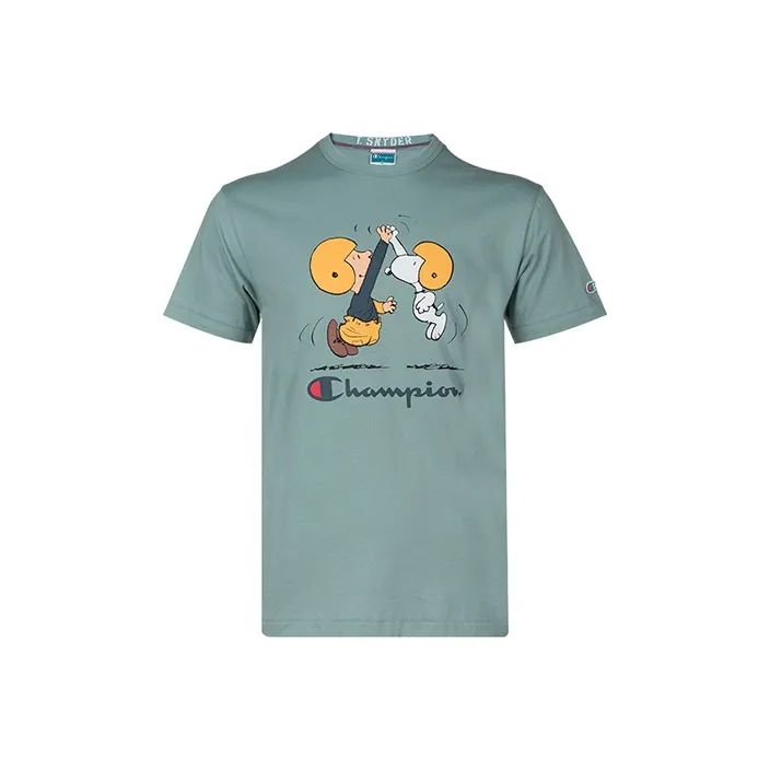 Champion X PEANUTS T-Shirt Мужская Светло-Зеленая