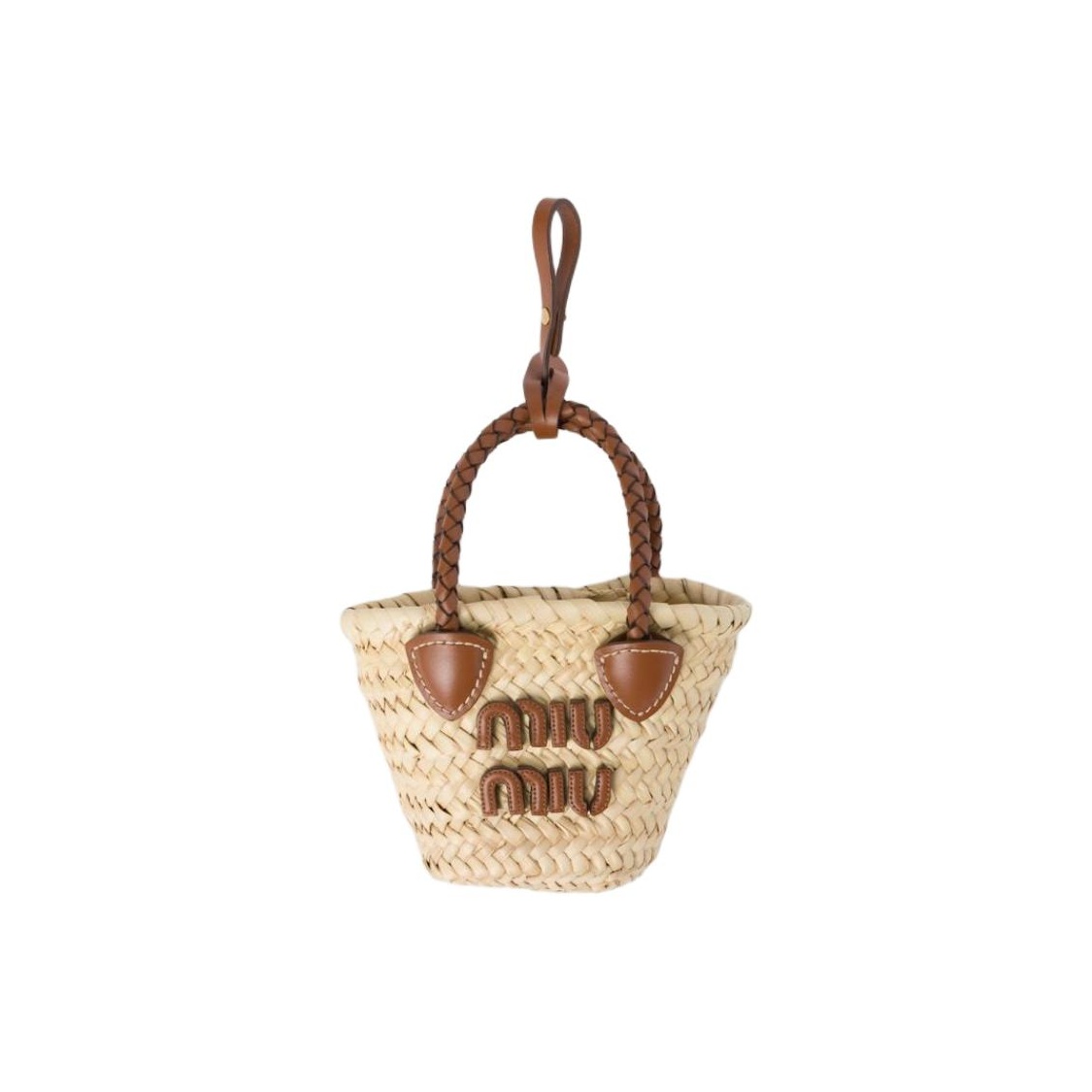 ハンドバッグ Miu Miu Beige and Brown Raffia Handbag Miu Miu Raffia-Effect Woven Hobo Bag | Saks Fifth Avenue