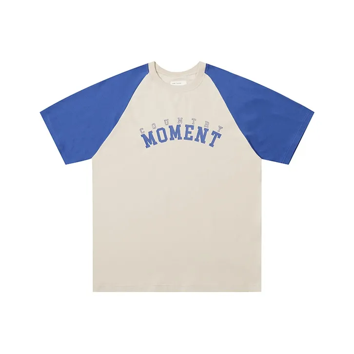 COUNTRY MOMENT T Shirts Men's Apricot & Royal Blue