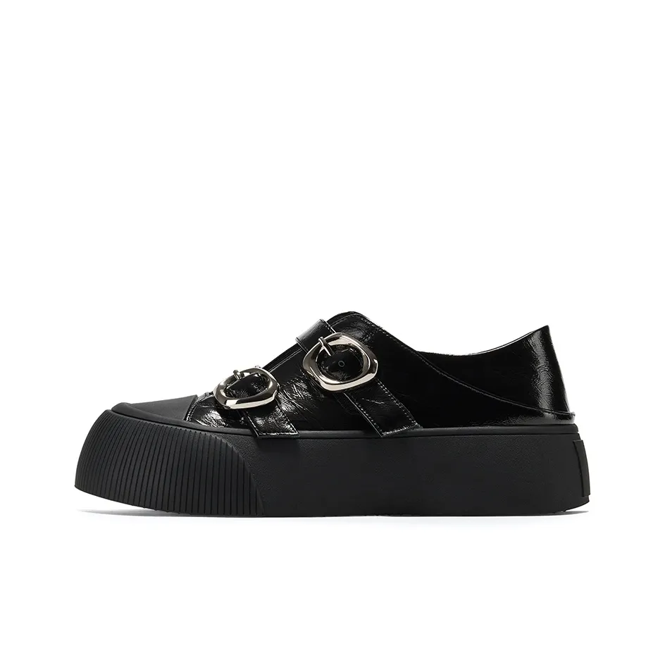 GG CC Rebel Ballet Low Top Sports Casual Skateboard Shoes Women's Black