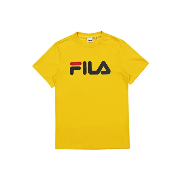 FILA T Shirt Korean Style Unisex Yellow